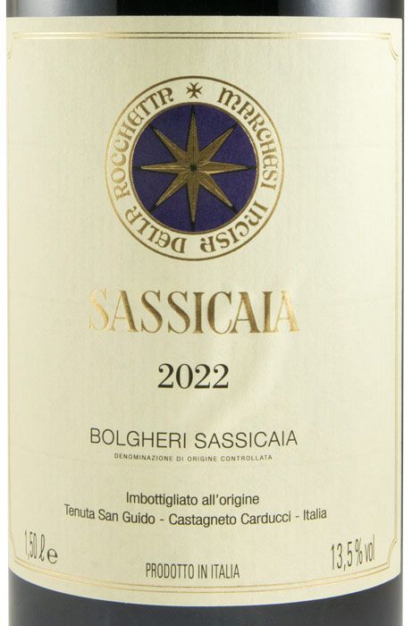 2022 Tenuta San Guido Sassicaia Bolgheri tinto 1,5L