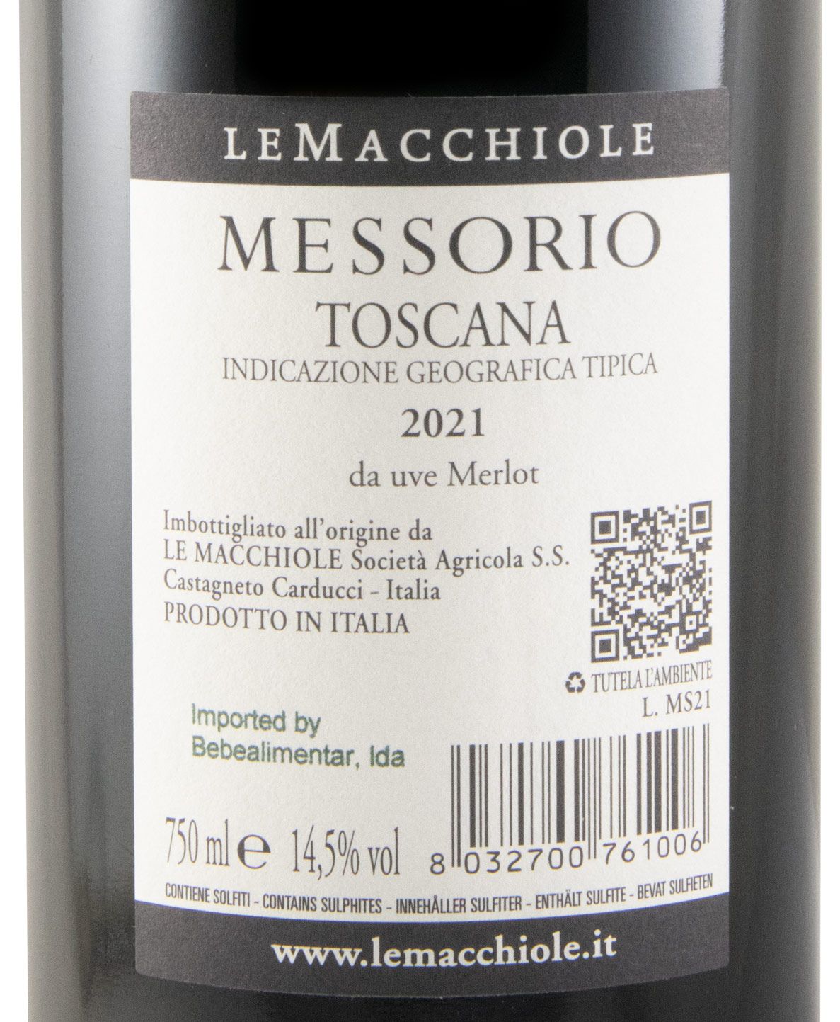 2021 Le Macchiole Messorio tinto