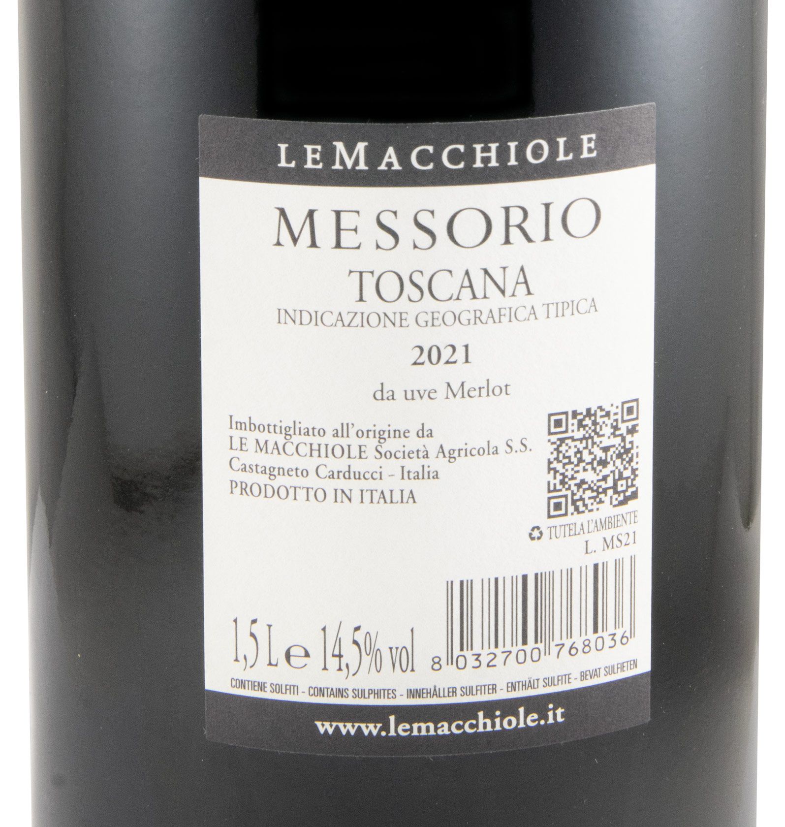 2021 Le Macchiole Messorio red 1.5L