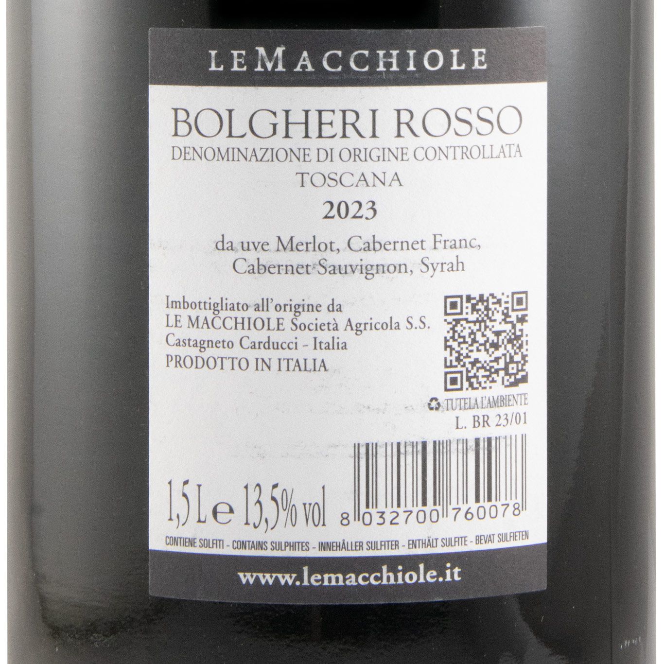 2023 Le Macchiole Bolgheri tinto 1,5L