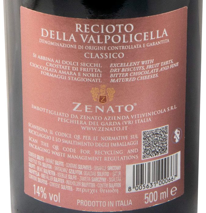 2019 Zenato Recioto della Valpolicella Classico tinto 50cl