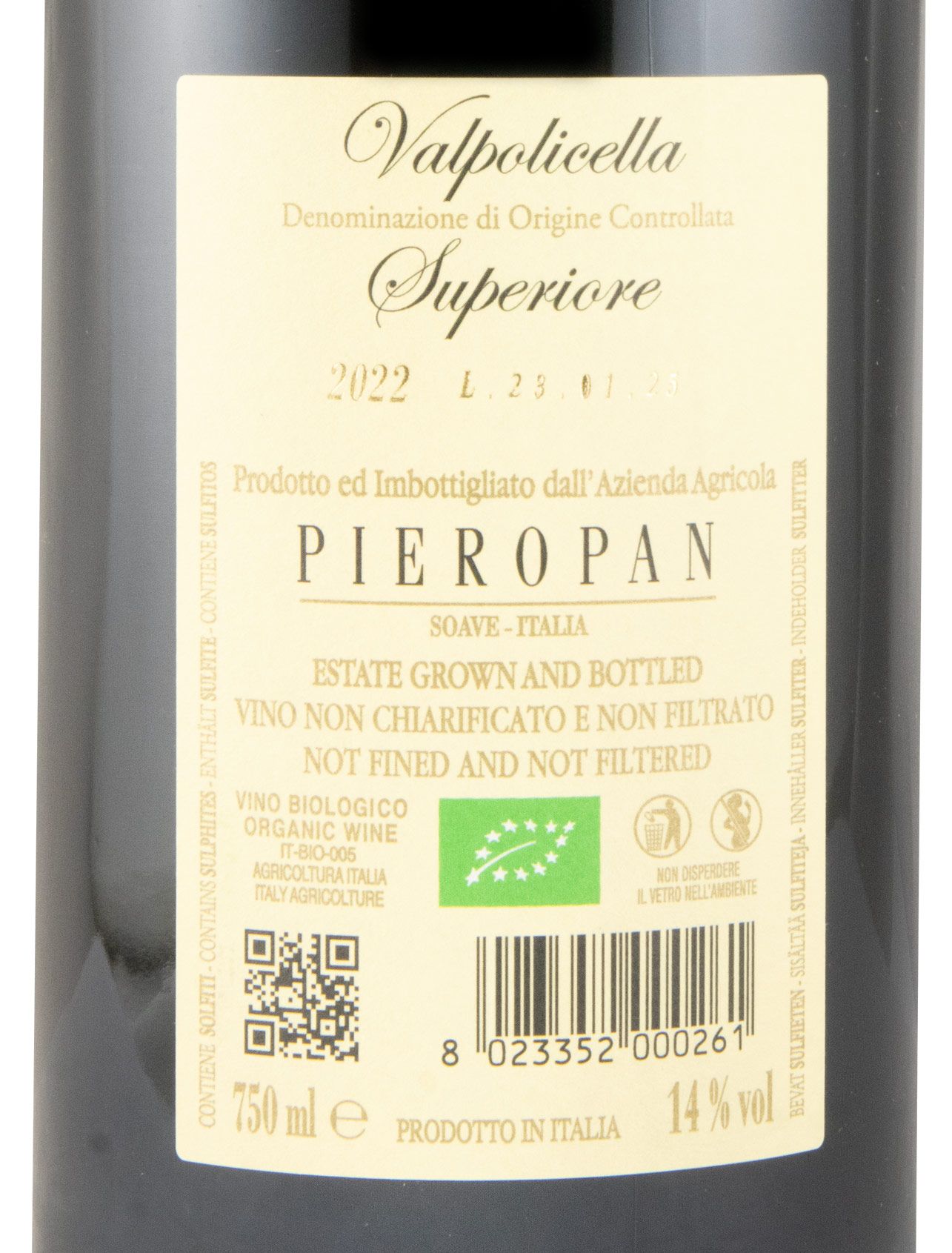 2022 Pieropan Ruberpan Valpolicella Superior biológico tinto