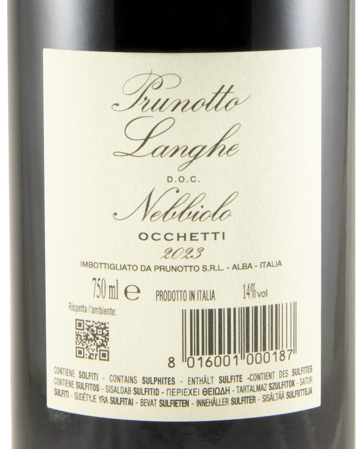 2023 Prunotto Occhetti Nebbiolo Langhe tinto