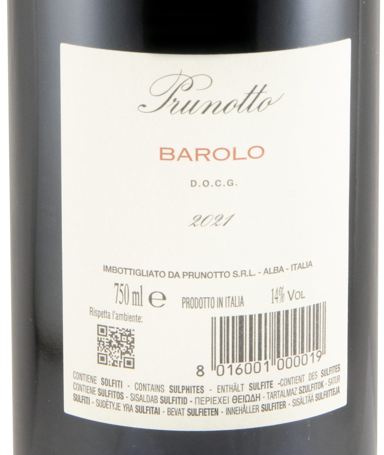 2021 Prunotto Barolo tinto