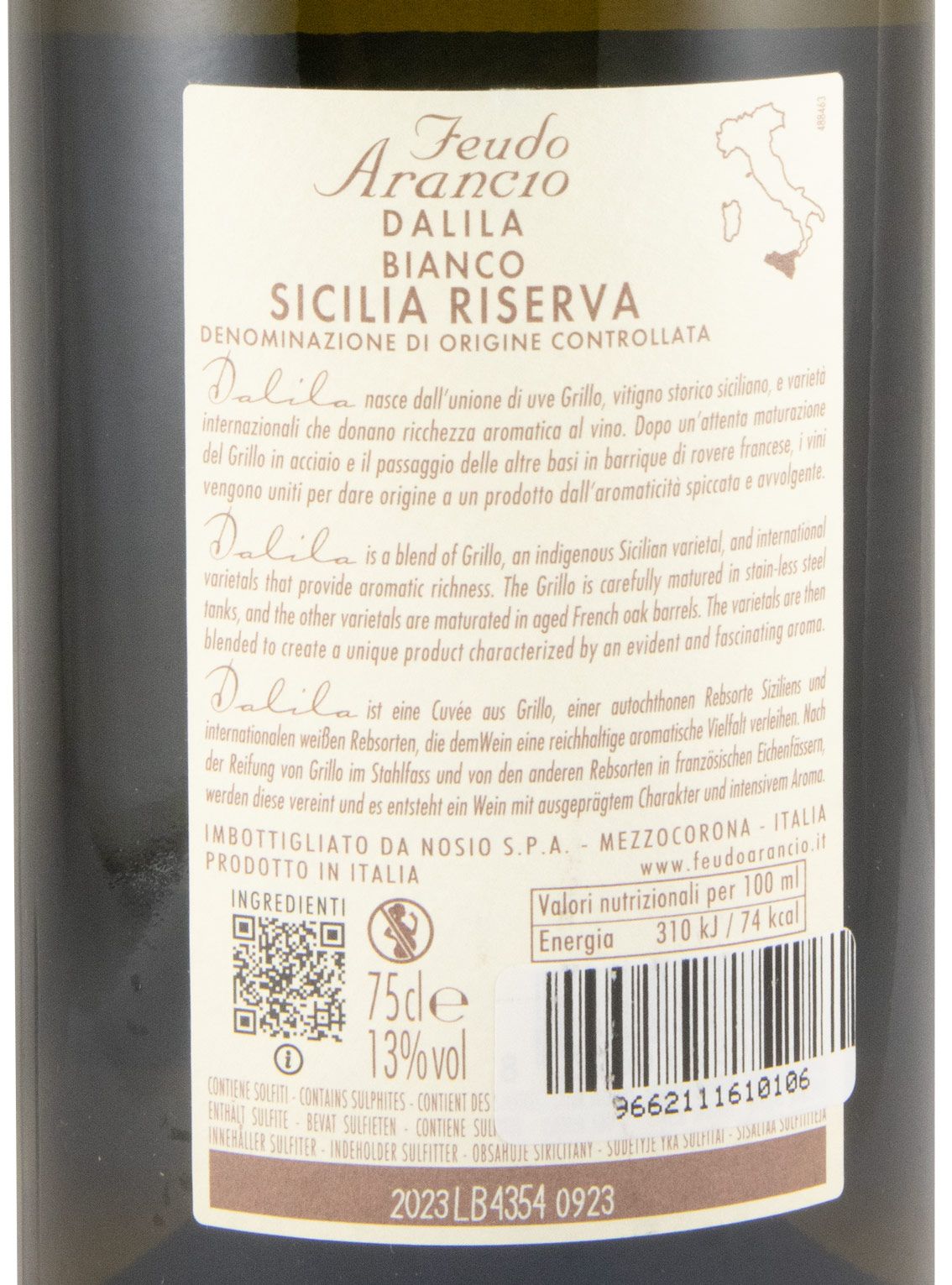 2023 Feudo Arancio Dalila Riserva branco