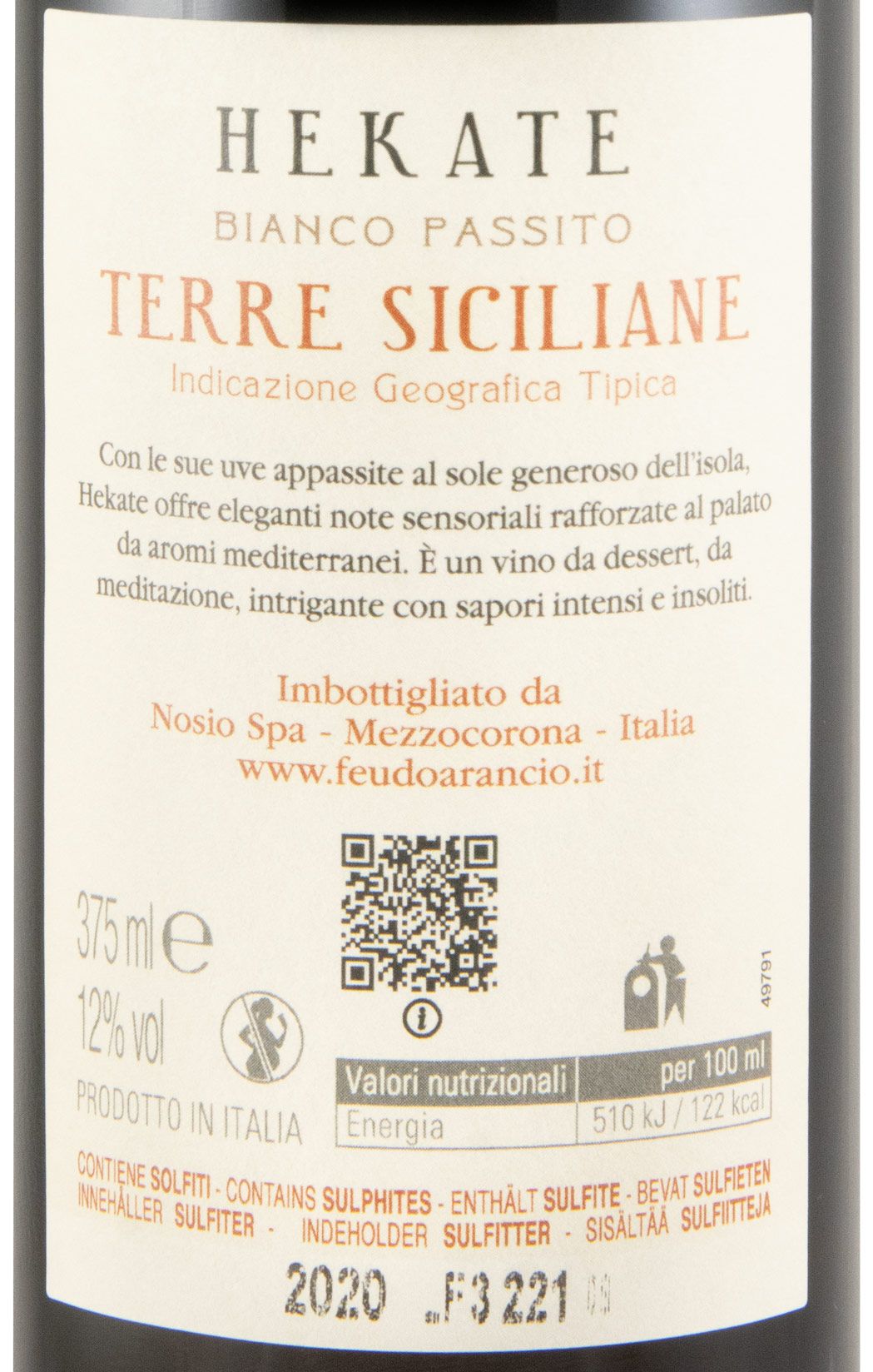 2020 Feudo Arancio Hekate Passito branco 37,5cl