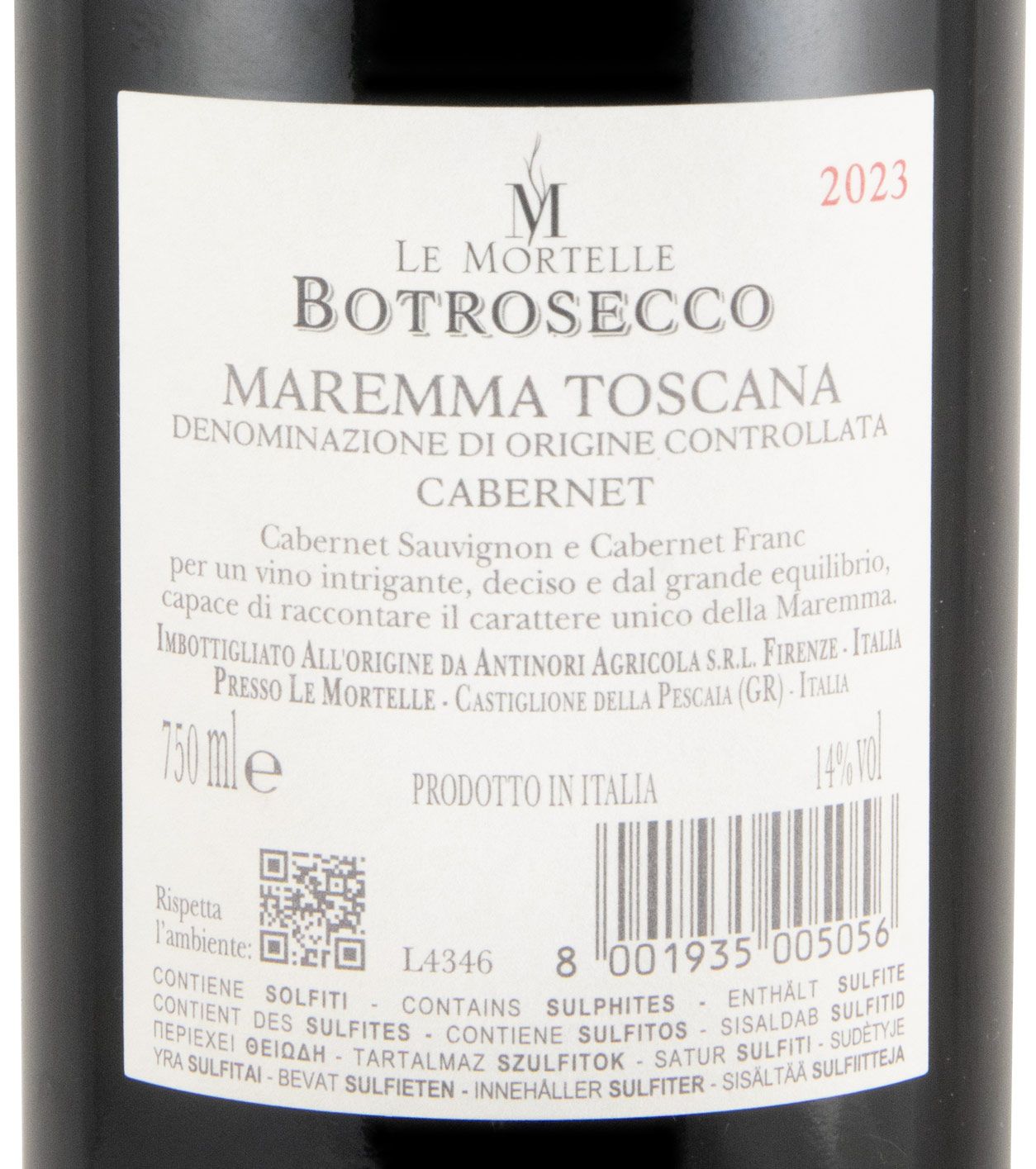 2023 Le Mortelle Botrosecco Maremma red