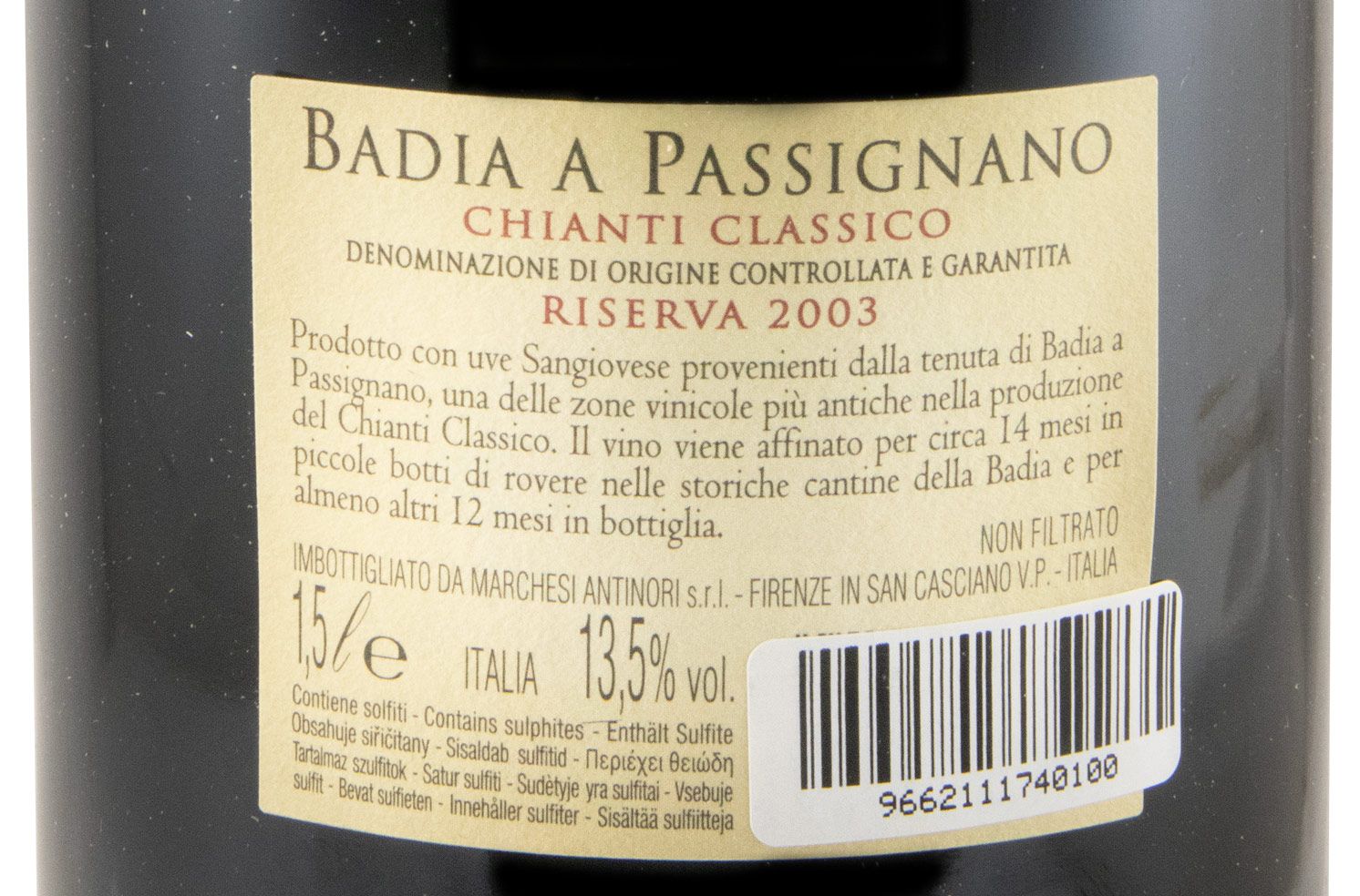 2003 Badia a Passignano Chianti Classico Riserva red 1.5L