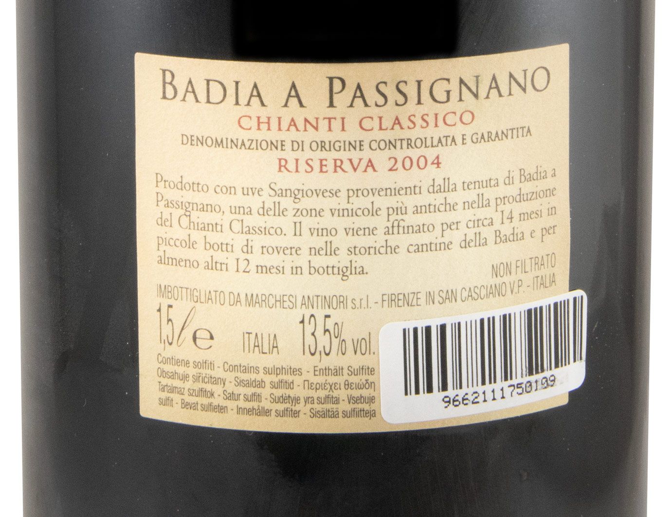 2004 Badia a Passignano Chianti Classico Riserva tinto 1,5L