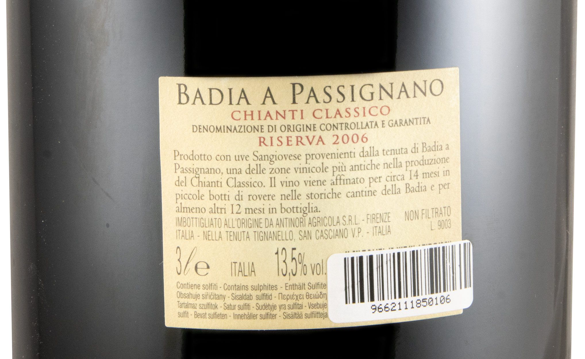 2006 Badia a Passignano Chianti Classico Riserva tinto 3L