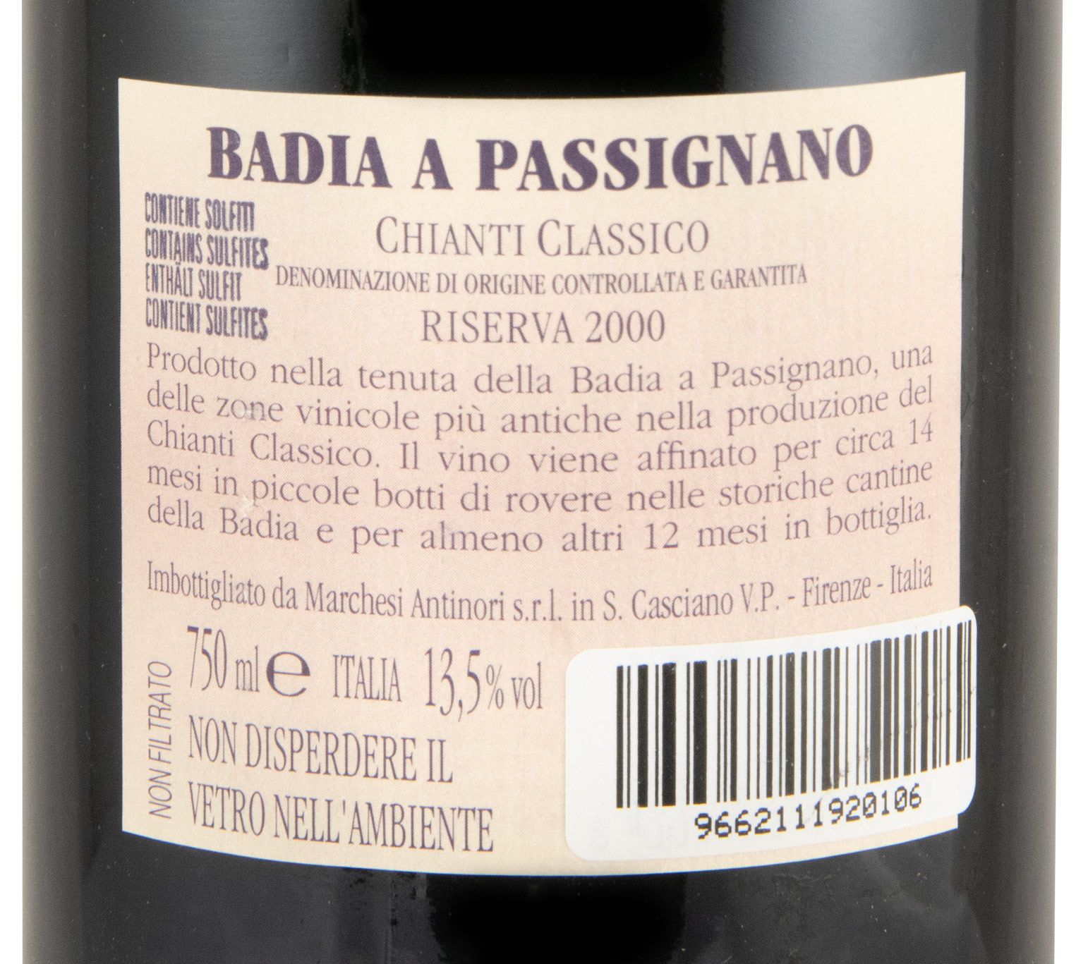 2000 Badia a Passignano Chianti Classico Riserva tinto