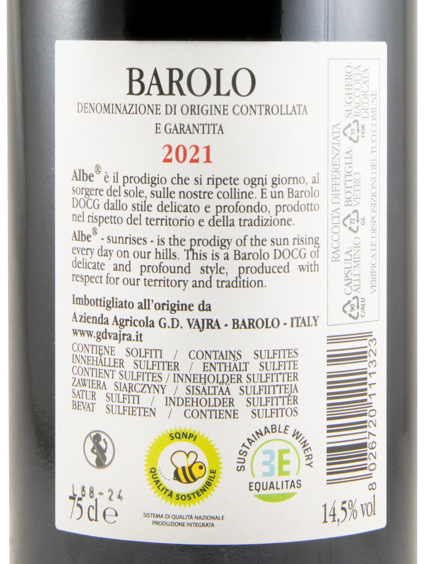 2021 G. D. Vajra Albe Barolo tinto
