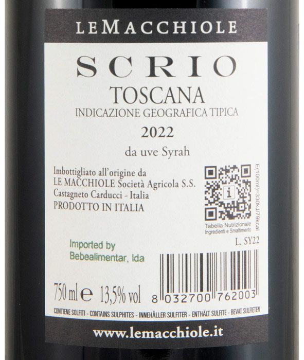 2022 Le Macchiole Scrio red