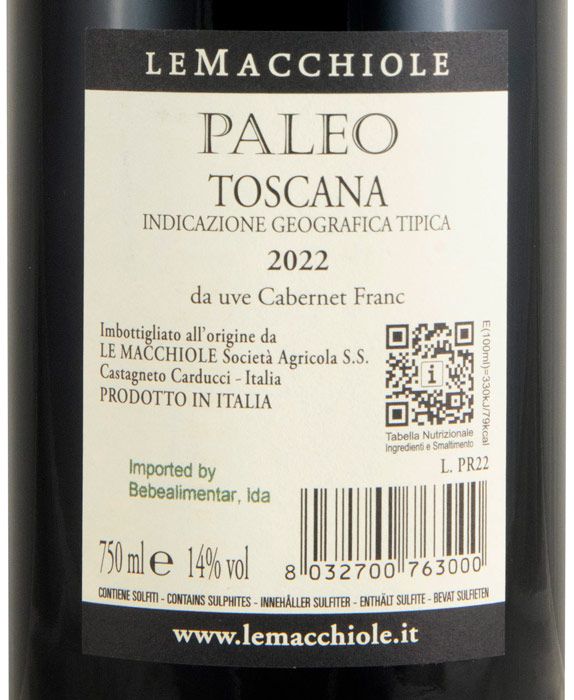 2022 Le Macchiole Paleo tinto