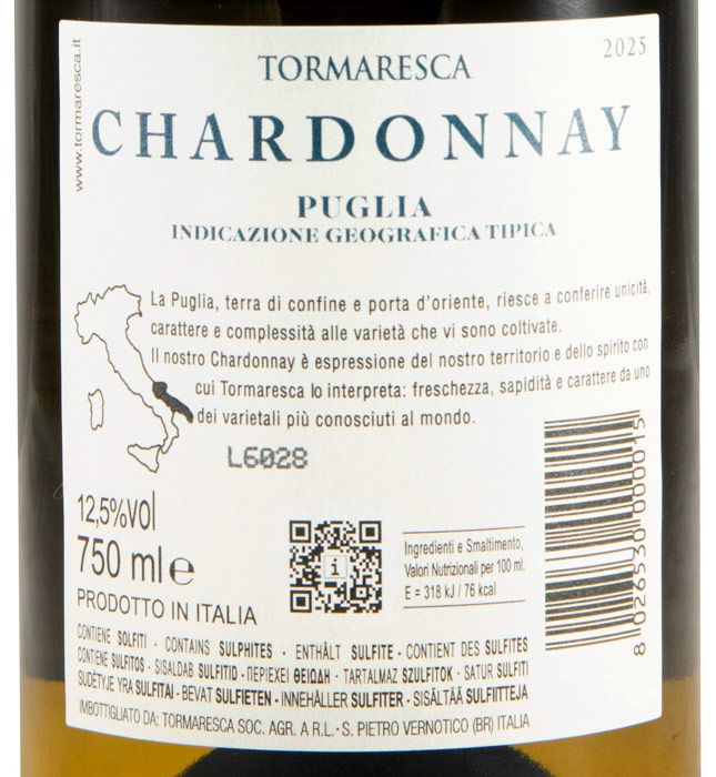 2025 Tormaresca Chardonnay branco