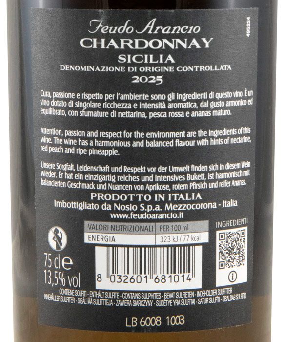 2025 Feudo Arancio Chardonnay branco