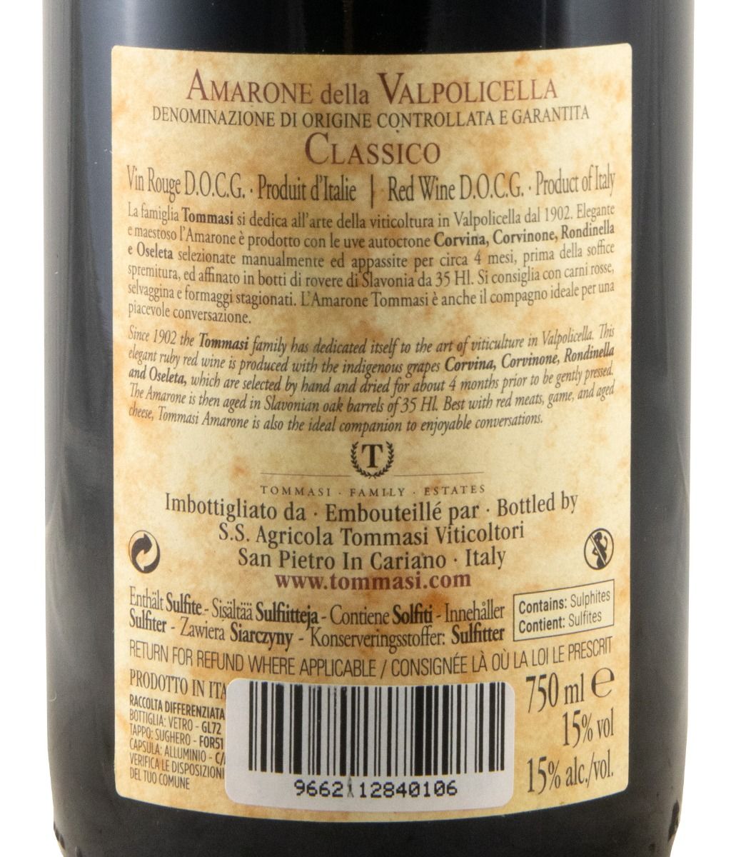 2022 Tommasi Amarone della Valpolicella Classico tinto