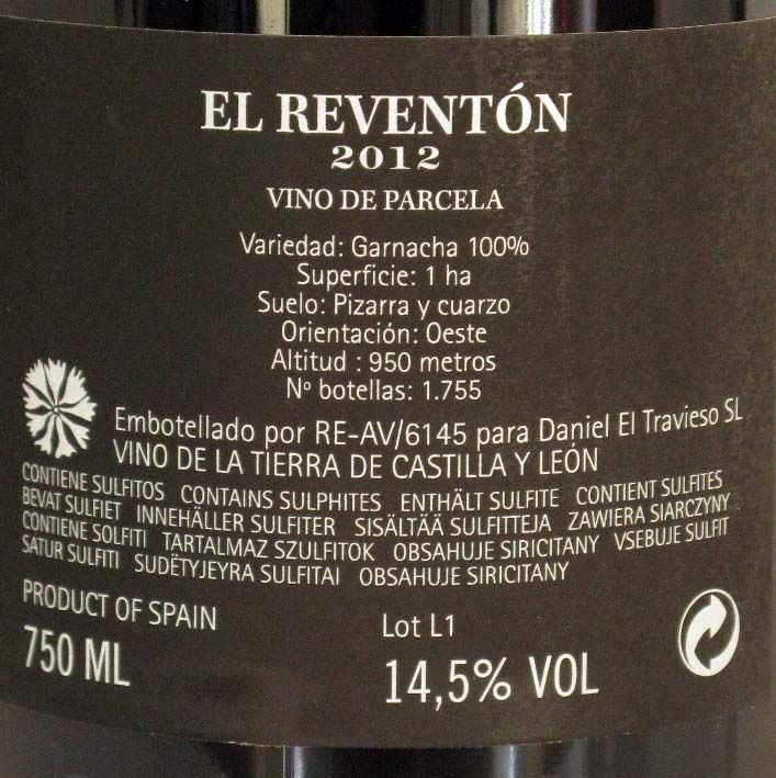 2012 Bodegas Daniel Gómez Jiménez-Landi El Reventón tinto