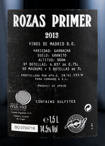 2013 Comando G Rozas Primer Vinos de Madrid red 1.5L