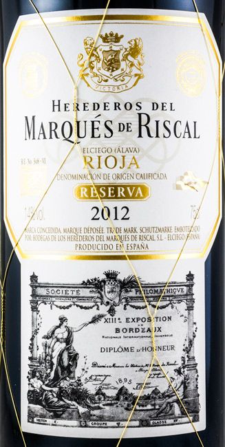 2012 Marqués de Riscal Reserva Rioja red