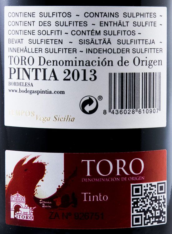 2013 Pintia Toro tinto