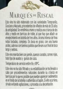 2004 Marqués de Riscal Gran Reserva 150º Aniversário Rioja tinto