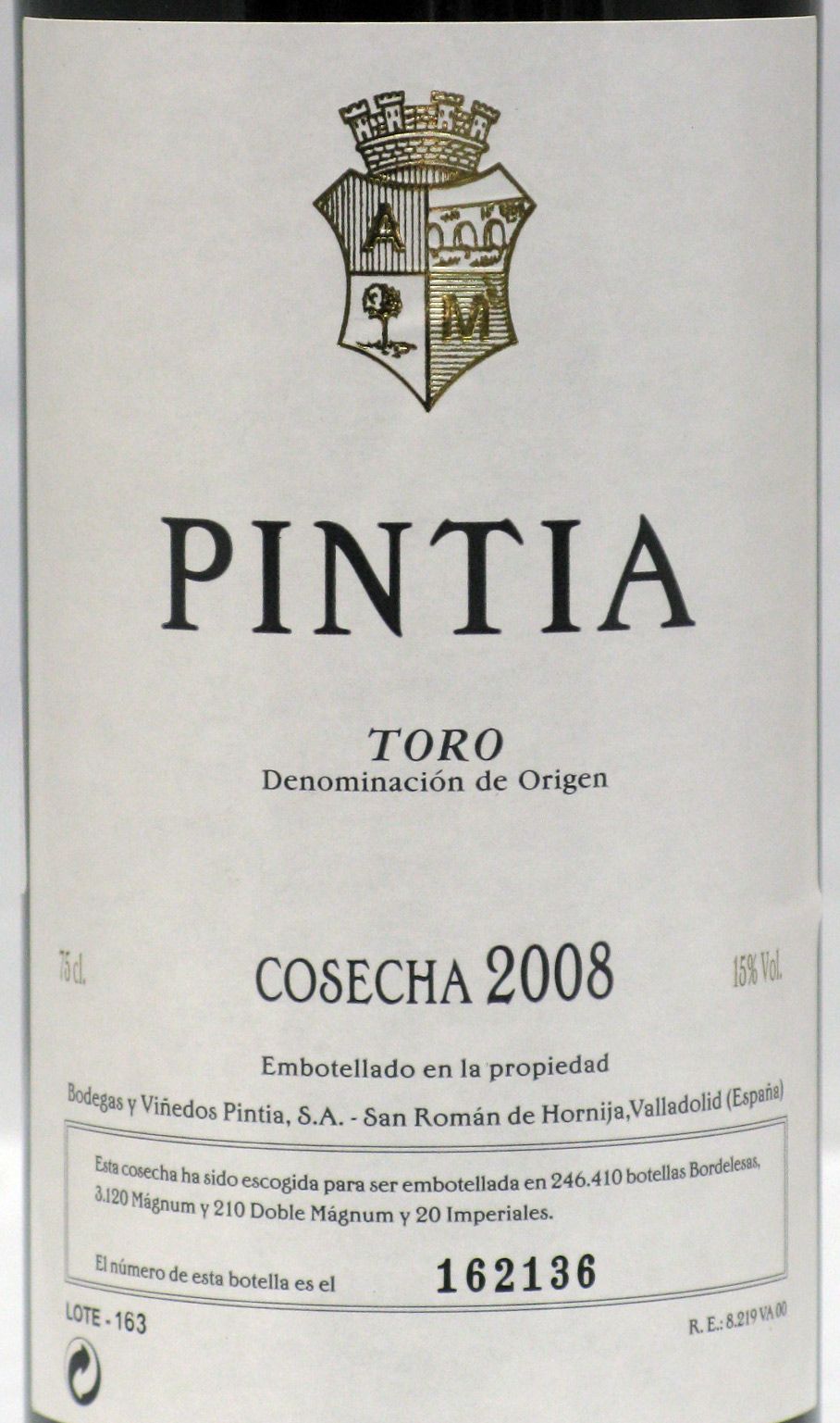 2008 Pintia Toro tinto