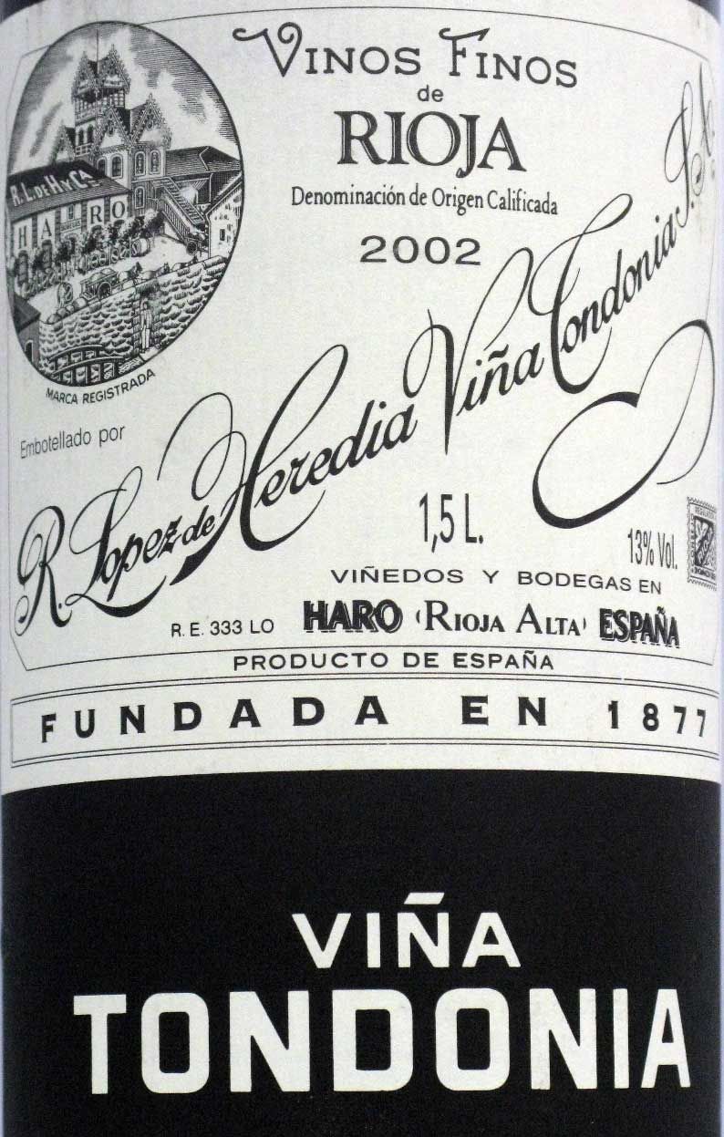 2002 López de Heredia Viña Tondonia Reserva tinto 1,5L