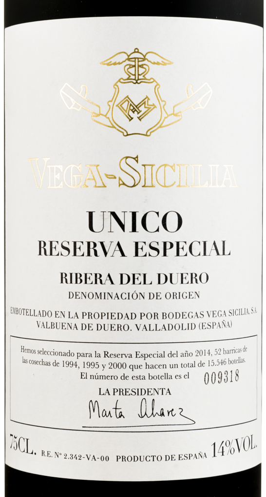 2014 Vega-Sicilia Unico Reserva Especial Ribera del Duero tinto