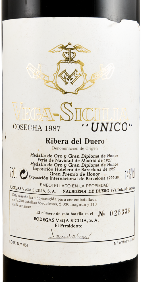 1987 Vega-Sicilia Unico Ribera del Duero tinto