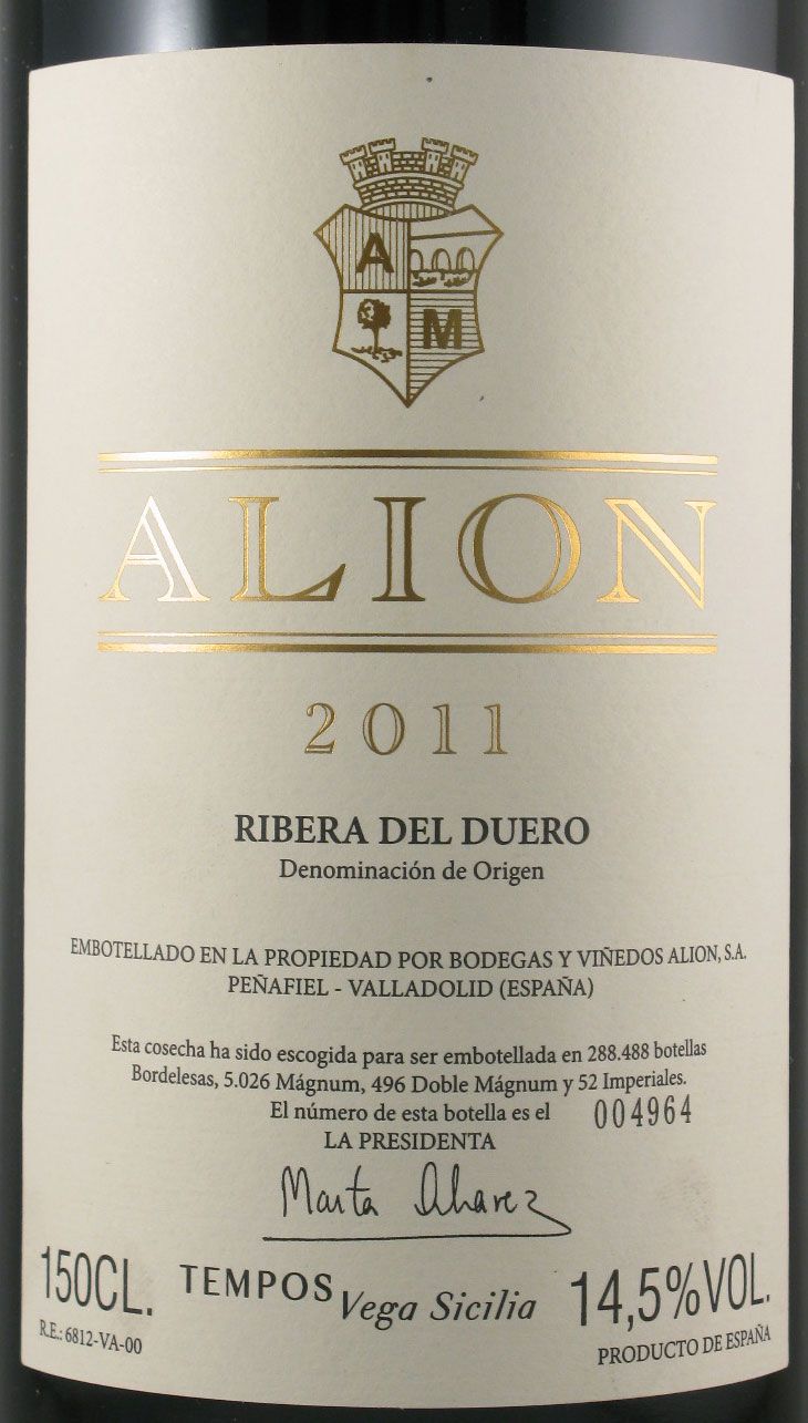 2011 Alión Cosecha Ribera del Duero red 1.5L