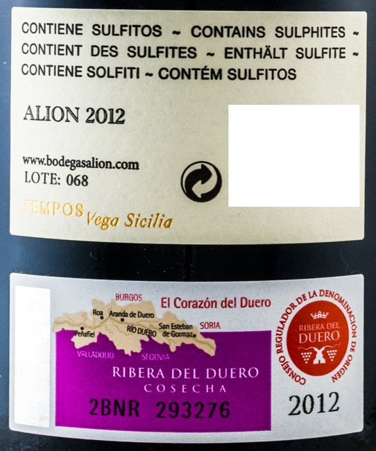 2012 Alión Cosecha Ribera del Duero tinto