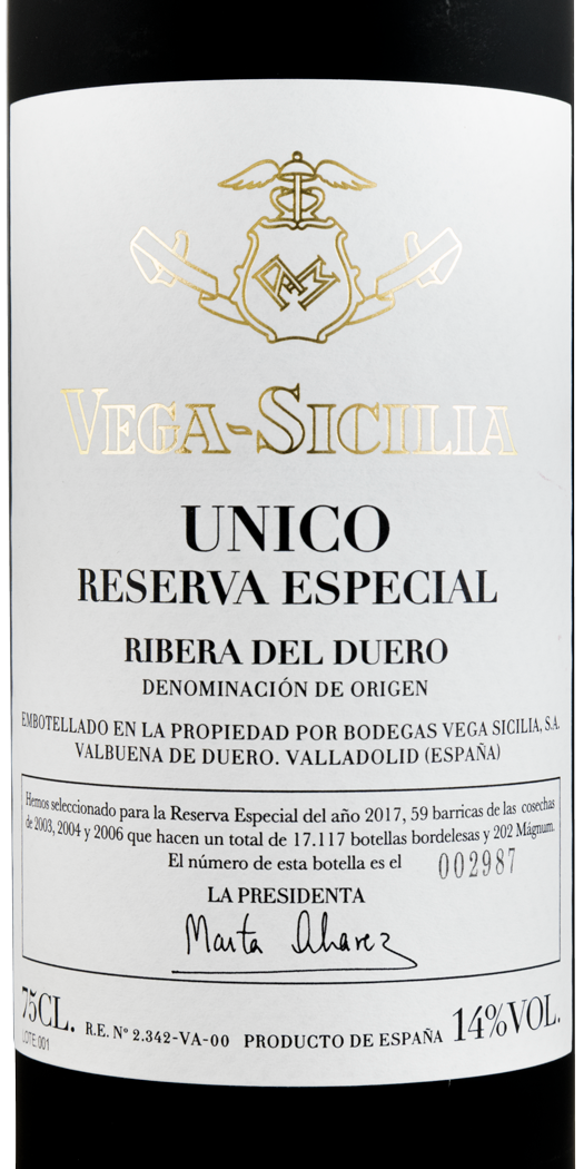2017 Vega-Sicilia Unico Reserva Especial Ribera del Duero tinto