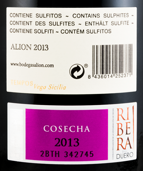 2013 Alión Cosecha Ribera del Duero red