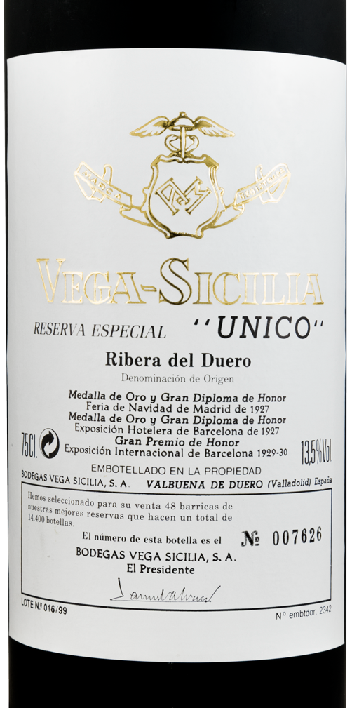 1999 Vega-Sicilia Unico Reserva Especial Ribera del Duero tinto