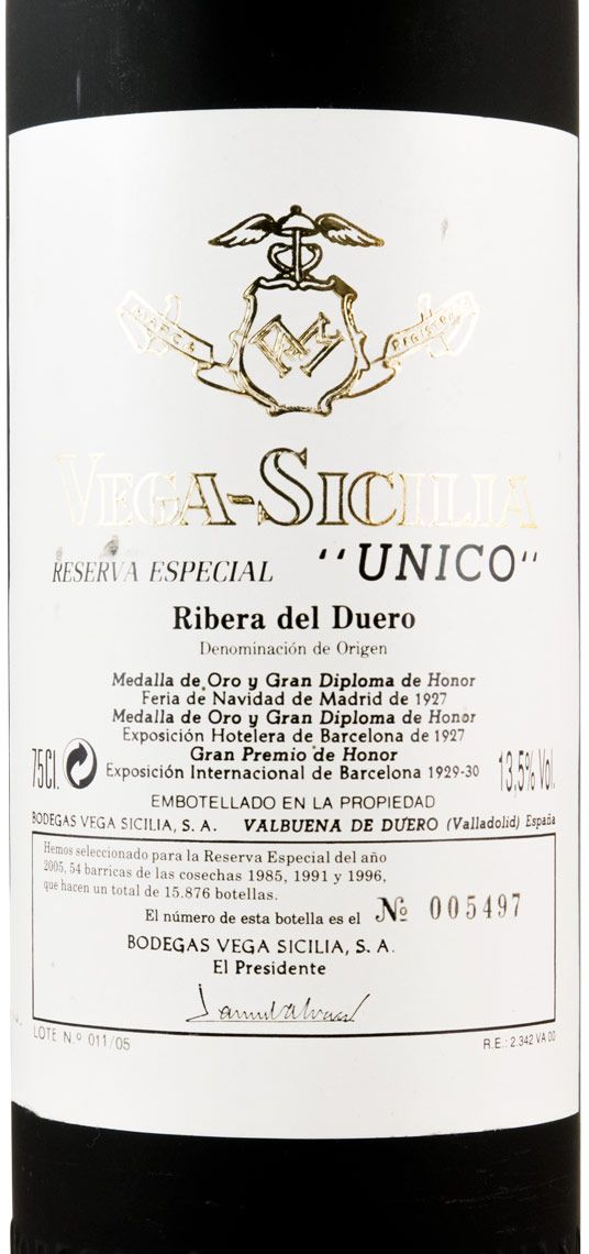 2005 Vega-Sicilia Unico Reserva Especial Ribera del Duero tinto