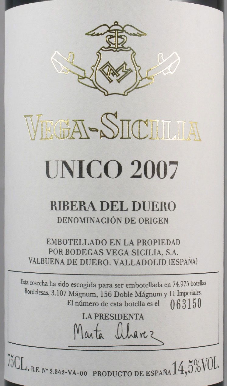 2007 Vega-Sicilia Unico Ribera del Duero tinto