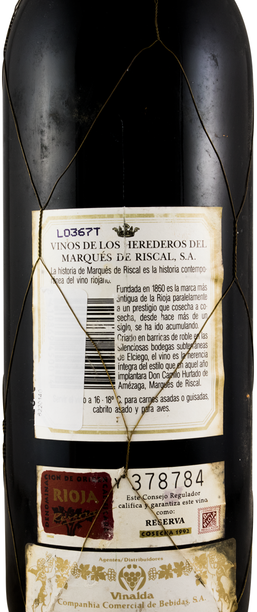 1992 Marqués de Riscal Reserva Rioja tinto