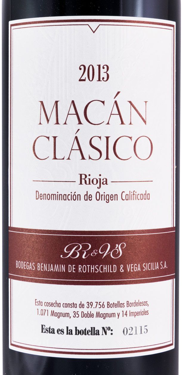 2013 Benjamin de Rothschild & Vega-Sicilia Macán Clásico Rioja tinto