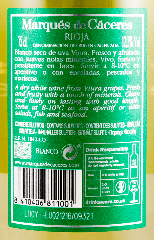 2015 Marqués de Cáceres Blanco Rioja white