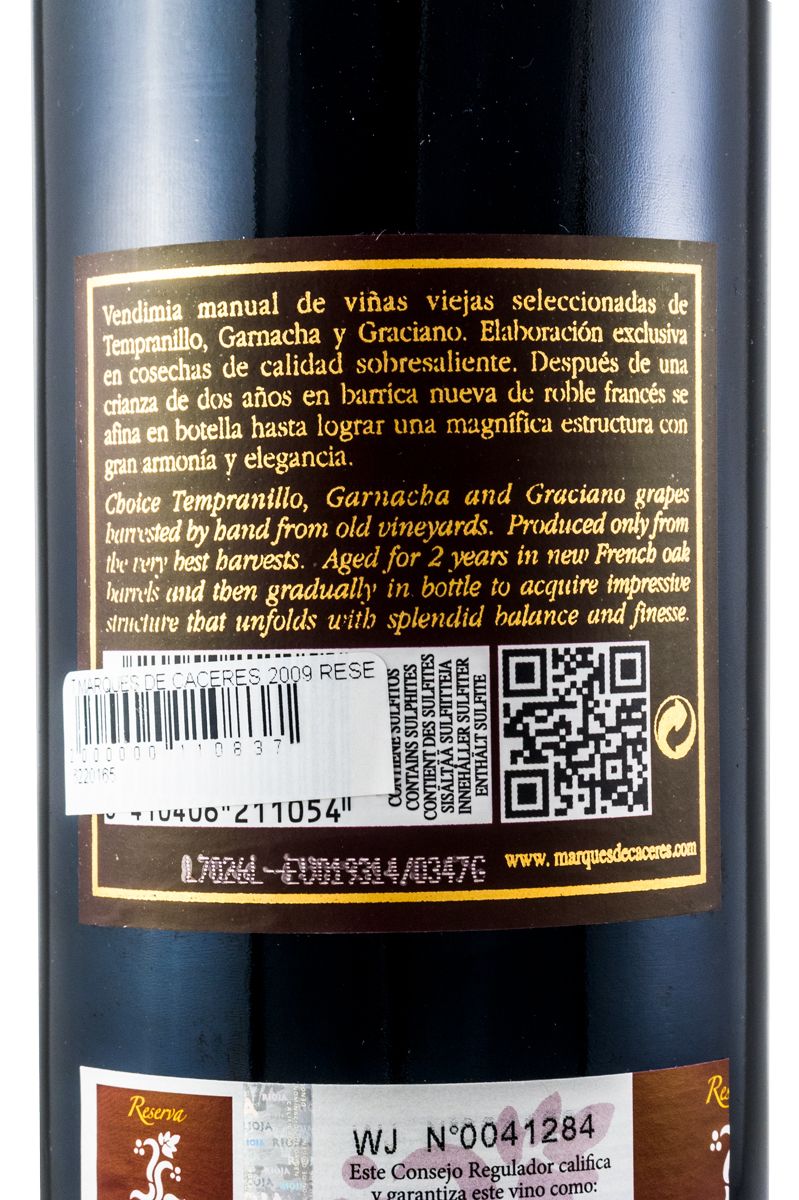 2009 Marqués de Cáceres Reserva Rioja tinto
