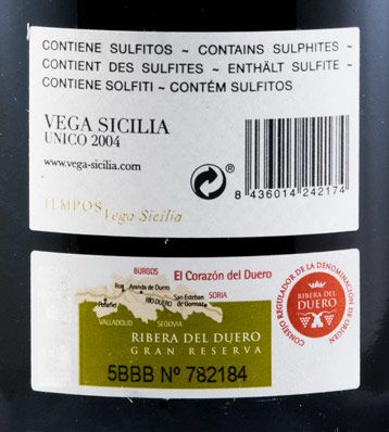 2004 Vega-Sicilia Unico Ribera del Duero tinto 1,5L
