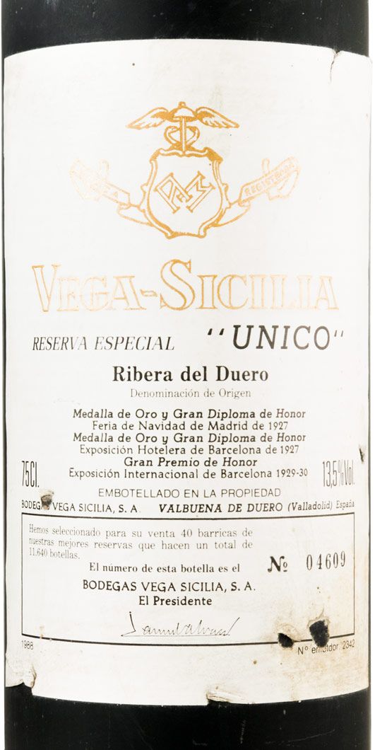 1988 Vega-Sicilia Unico Reserva Especial Ribera del Duero tinto