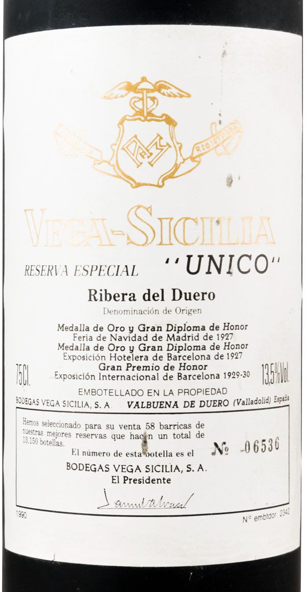 1990 Vega-Sicilia Unico Reserva Especial Ribera del Duero red