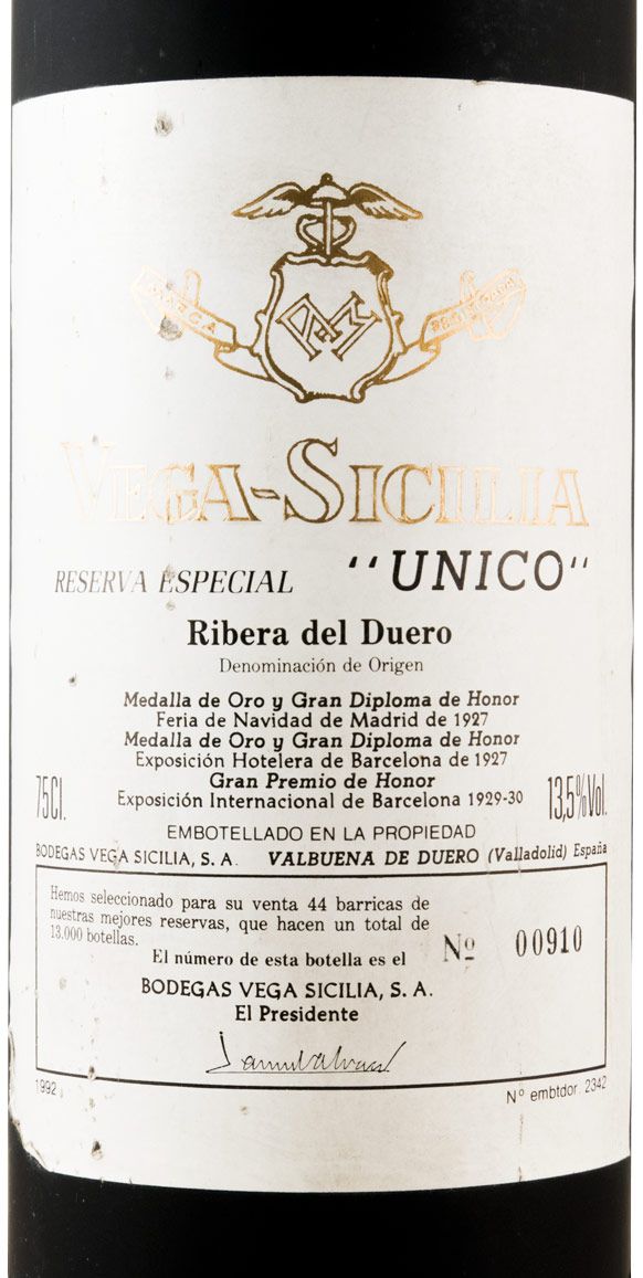 1992 Vega-Sicilia Unico Reserva Especial Ribera del Duero tinto