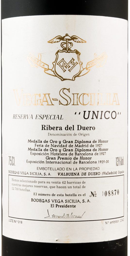 Vega-Sicilia Unico Reserva Especial Lote 18 Ribera del Duero red