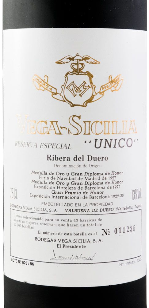 1996 Vega-Sicilia Unico Reserva Especial Ribera del Duero tinto