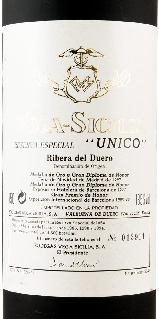 2001 Vega-Sicilia Unico Reserva Especial Ribera del Duero tinto