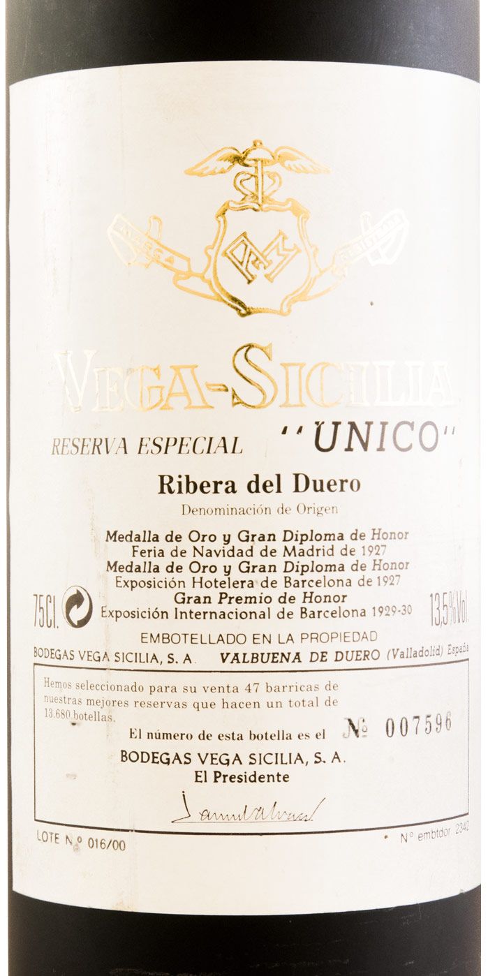 2000 Vega-Sicilia Unico Reserva Especial Ribera del Duero tinto