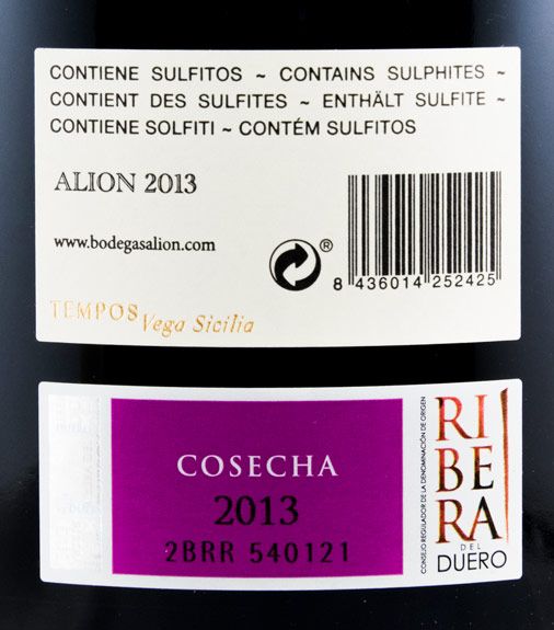 2013 Alión Cosecha Ribera del Duero red 3L